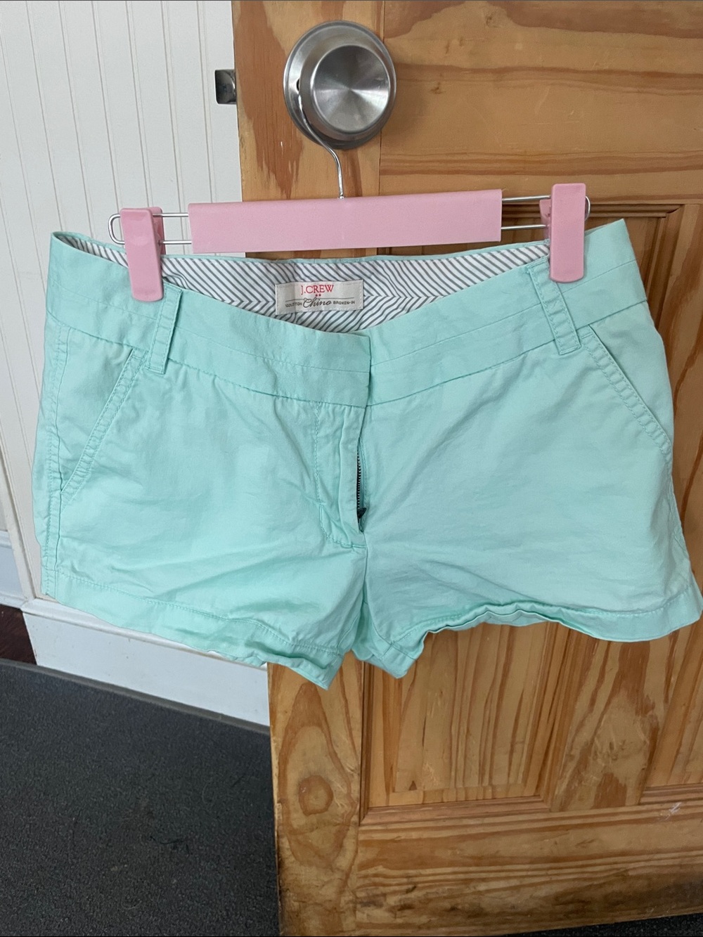 J. Crew Mint Green Chino Bermuda Shorts - Women's